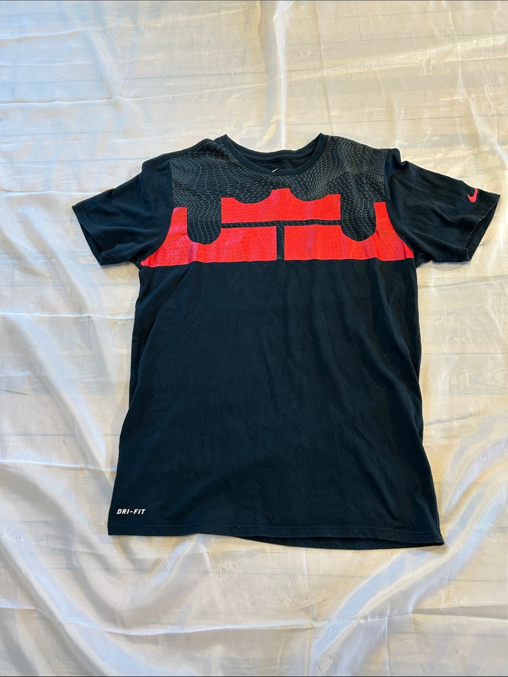 Nike Black Short Sleeve Tee with Red Chest Graphic
